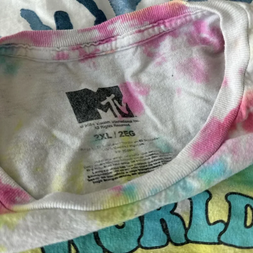 Custom Tie Dye MTV Music Worldwide Tee - Picture 3 of 3